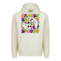 Oatmeal Heather Spooky with Ghost Cats Premium Hoodie - texasbilliewilder