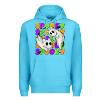 Ocean Blue Spooky with Ghost Cats Premium Hoodie - texasbilliewilder