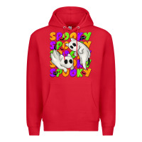 Red Spooky with Ghost Cats Premium Hoodie - texasbilliewilder