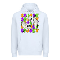 White Spooky with Ghost Cats Premium Hoodie - texasbilliewilder