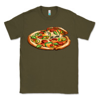 Army Green big pizza Classic Tee - AdoDesignShop