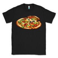 Black big pizza Classic Tee - AdoDesignShop