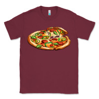 Burgundy big pizza Classic Tee - AdoDesignShop