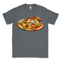 Charcoal Heather big pizza Classic Tee - AdoDesignShop