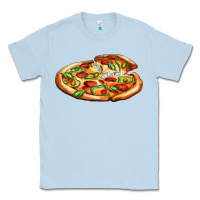 Dusty Blue big pizza Classic Tee - AdoDesignShop