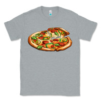Heather Grey big pizza Classic Tee - AdoDesignShop