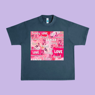 Breast Cancer Awareness Pink Urban Heavy Tee Designed By Adodesignshop