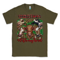 Army Green christmas with my herd cows Classic Tee - BarkalooDesign
