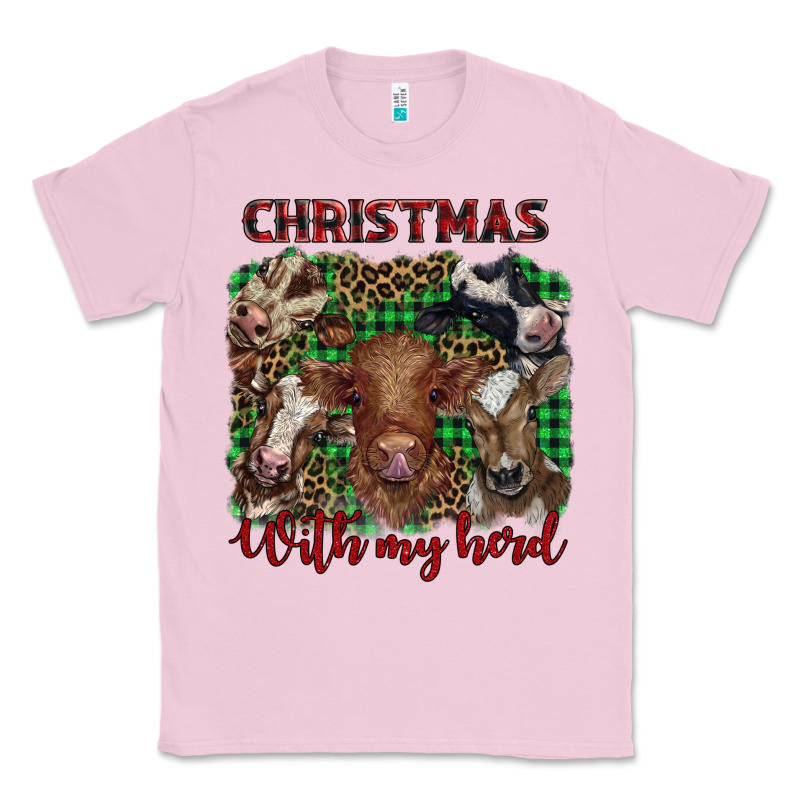 Christmas With My Herd Cows Classic Tee by BarkalooDesign | Teevron
