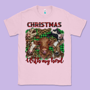 Christmas With My Herd Cows Classic Tee Designed By Barkaloodesign