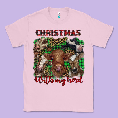 Christmas With My Herd Cows Classic Tee Designed By Barkaloodesign