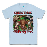 Dusty Blue christmas with my herd cows Classic Tee - BarkalooDesign