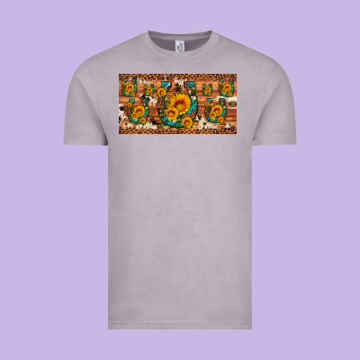 Sunflower Gemstone Leopard Cowhide Horseshoe License Plate Vintage Tee Designed By Artiststas