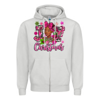 Dove Grey pink christmas joy black woman Zipper Hoodie - MaliasSmallBusiness
