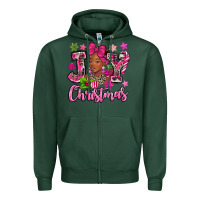 Sports Green pink christmas joy black woman Zipper Hoodie - MaliasSmallBusiness