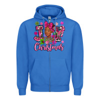 True Royal pink christmas joy black woman Zipper Hoodie - MaliasSmallBusiness