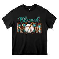 Black western blessed mom with baseball Heavy Core Tee - texasbilliewilder