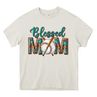 Cream western blessed mom with baseball Heavy Core Tee - texasbilliewilder