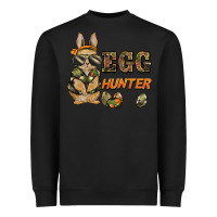 Black easter egg hunter rabbit bunny Heavyweight Sweatshirt - BarkalooDesign
