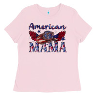Bubblegum Pink American mama with cowboy Ladies Tee - texasbilliewilder