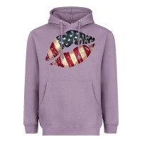 Lavender Vintage American Flag Lips Heavyweight Hoodie - Bettercallsaul