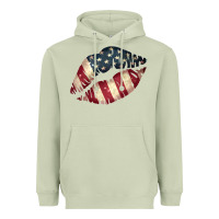 Matcha Vintage American Flag Lips Heavyweight Hoodie - Bettercallsaul
