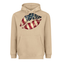 Mushroom Vintage American Flag Lips Heavyweight Hoodie - Bettercallsaul