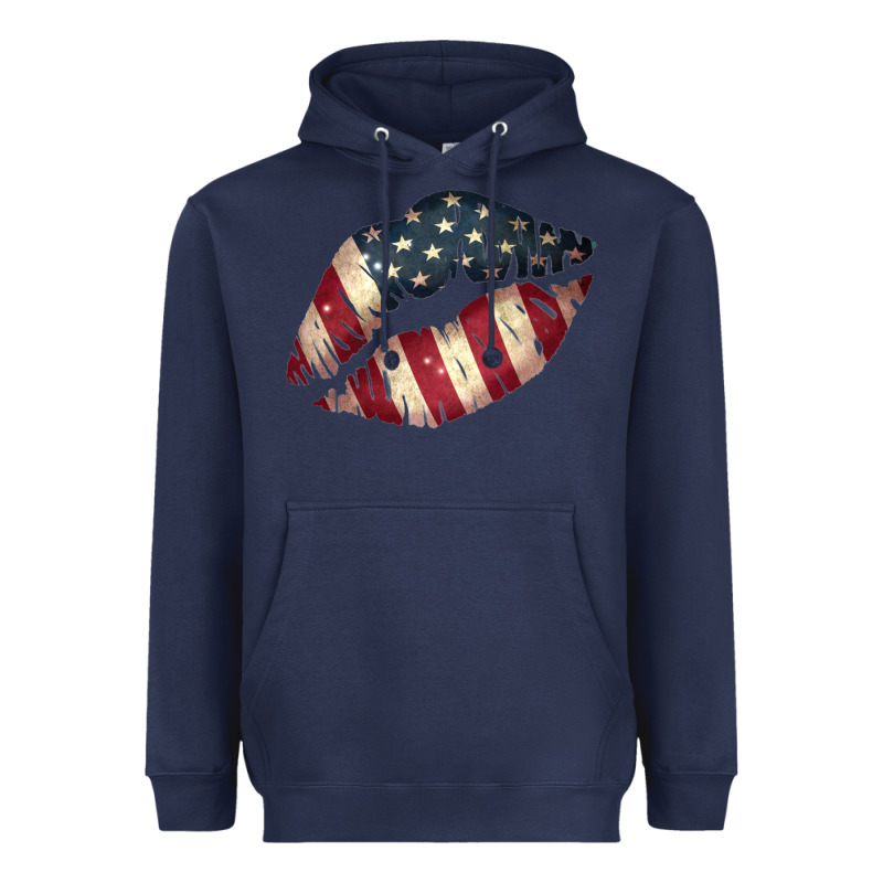 Vintage American Flag Lips Heavyweight Hoodie by Bettercallsaul | Teevron