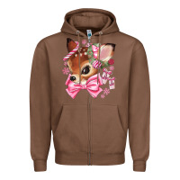 Chestnut reindeer head christmas Zipper Hoodie - MaliasSmallBusiness