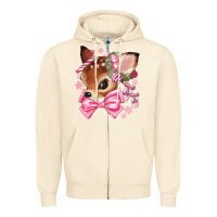 Sandshell reindeer head christmas Zipper Hoodie - MaliasSmallBusiness