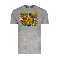 Cloud Rock sunflower gemstone leopard cowhide horseshoe background Vintage Tee - Artiststas