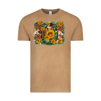 Vintage Camel sunflower gemstone leopard cowhide horseshoe background Vintage Tee - Artiststas