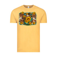 Vintage Mustard sunflower gemstone leopard cowhide horseshoe background Vintage Tee - Artiststas