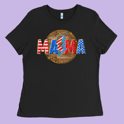 American Mama With Lightning Bolt Ladies Tee Designed By Texasbilliewilder