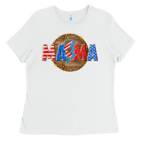 White American mama with lightning bolt Ladies Tee - texasbilliewilder