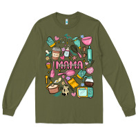 Army Green can't talk right now doing mama stay at home stuff Long Sleeve Tee - MaliasSmallBusiness