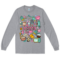 Heather Grey can't talk right now doing mama stay at home stuff Long Sleeve Tee - MaliasSmallBusiness