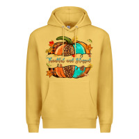 Antique Gold pumpkin thankful and blessed Premium Hoodie - NancyCooperArtShop
