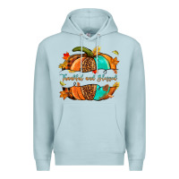 Blue Mist pumpkin thankful and blessed Premium Hoodie - NancyCooperArtShop