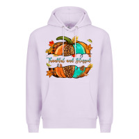 Lilac pumpkin thankful and blessed Premium Hoodie - NancyCooperArtShop