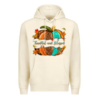 Sandshell pumpkin thankful and blessed Premium Hoodie - NancyCooperArtShop