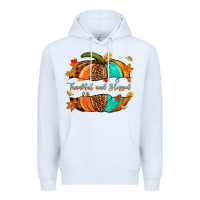 White pumpkin thankful and blessed Premium Hoodie - NancyCooperArtShop