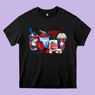 American Nurse Coffee Cups Heavy Core Tee Designed By Zillion Design Studio