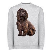 Heather Grey Boykin Spaniel Dog Heavyweight Sweatshirt - LillyAllenDesigns
