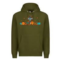 Army Green thankful cross pumpkin Premium Hoodie - JahusDesignShop