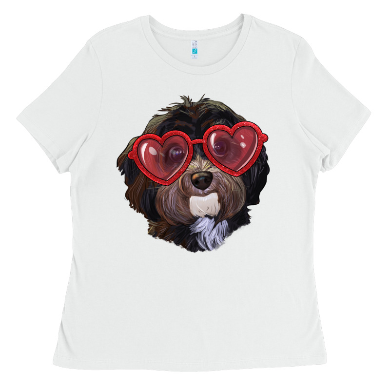 Havanese Dog With Love Glasses Ladies Tee by RanaPortraitStore | Teevron