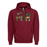 Burgundy just one more plant Zipper Hoodie - MaliasSmallBusiness