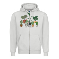 Dove Grey just one more plant Zipper Hoodie - MaliasSmallBusiness
