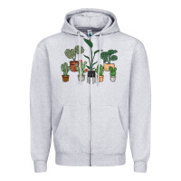 Heather Grey just one more plant Zipper Hoodie - MaliasSmallBusiness