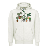 Oatmeal Heather just one more plant Zipper Hoodie - MaliasSmallBusiness